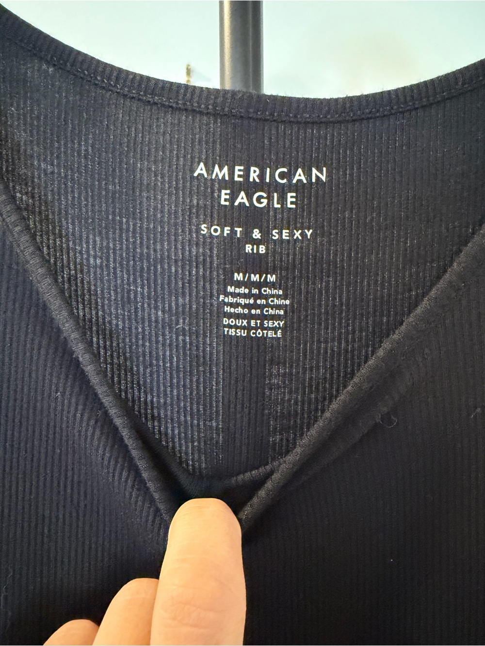 American Eagle Soft & Sexy Rib jumpsuit- Black